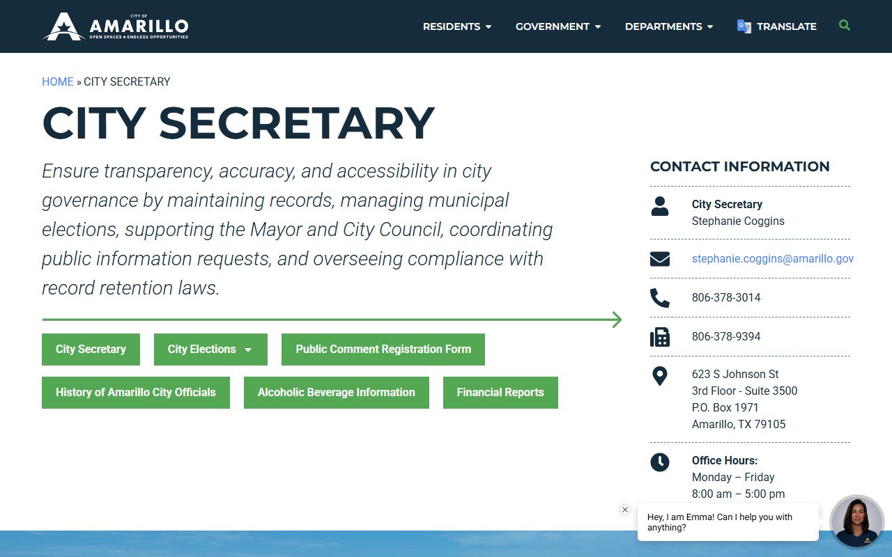 Amarillo marriage records - Amarillo City Secretary office