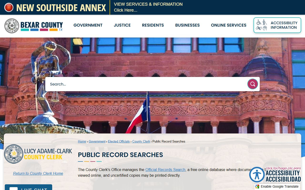 Bexar County marriage records - public record searches portal