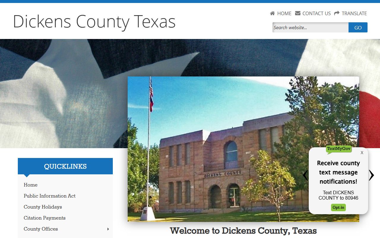 Dickens County marriage records - county website