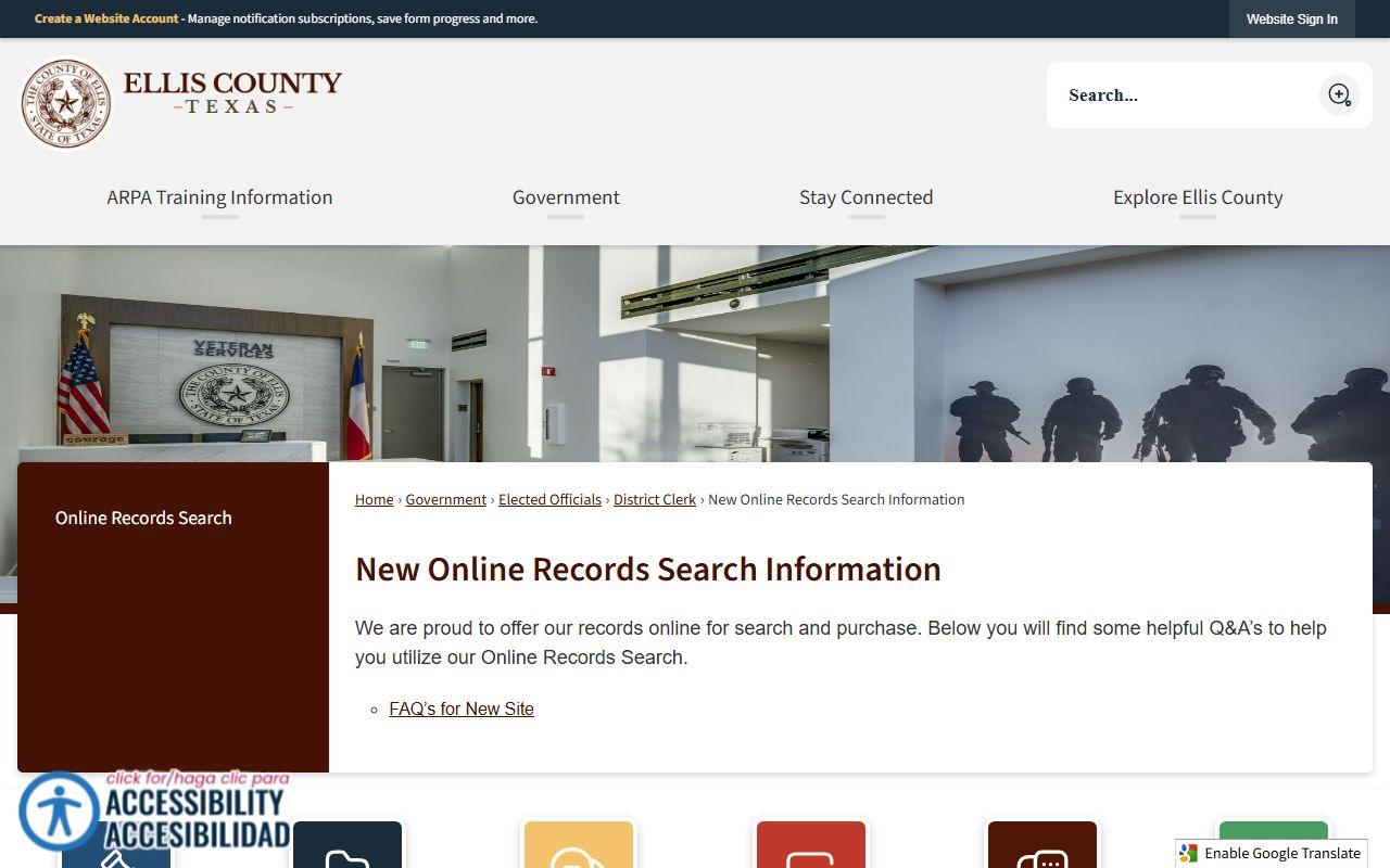 Ellis County marriage records - online records search portal