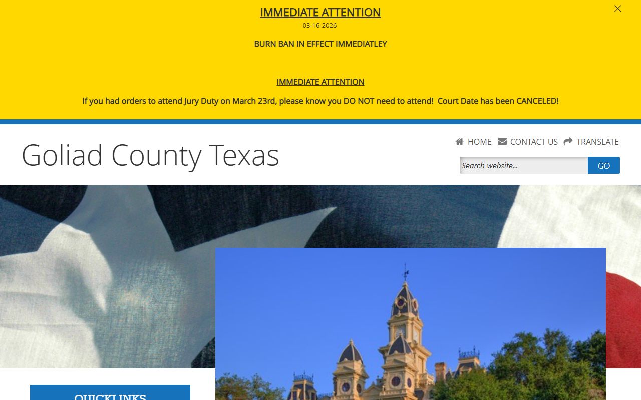 Goliad County marriage records - County Clerk main website