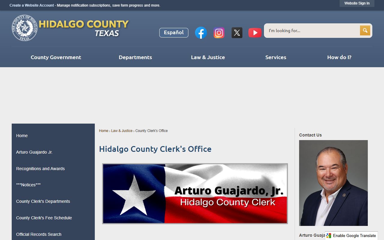 Hidalgo County Clerk website - McAllen marriage records