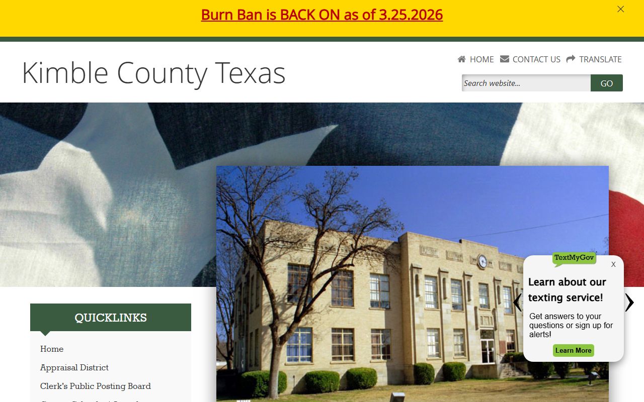 Kimble County marriage records - county official website