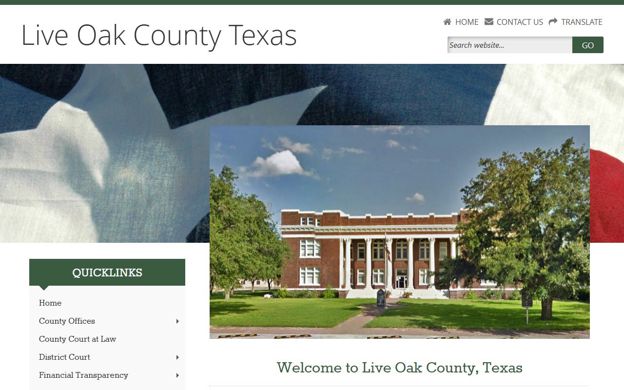 Live Oak County marriage records - county main website
