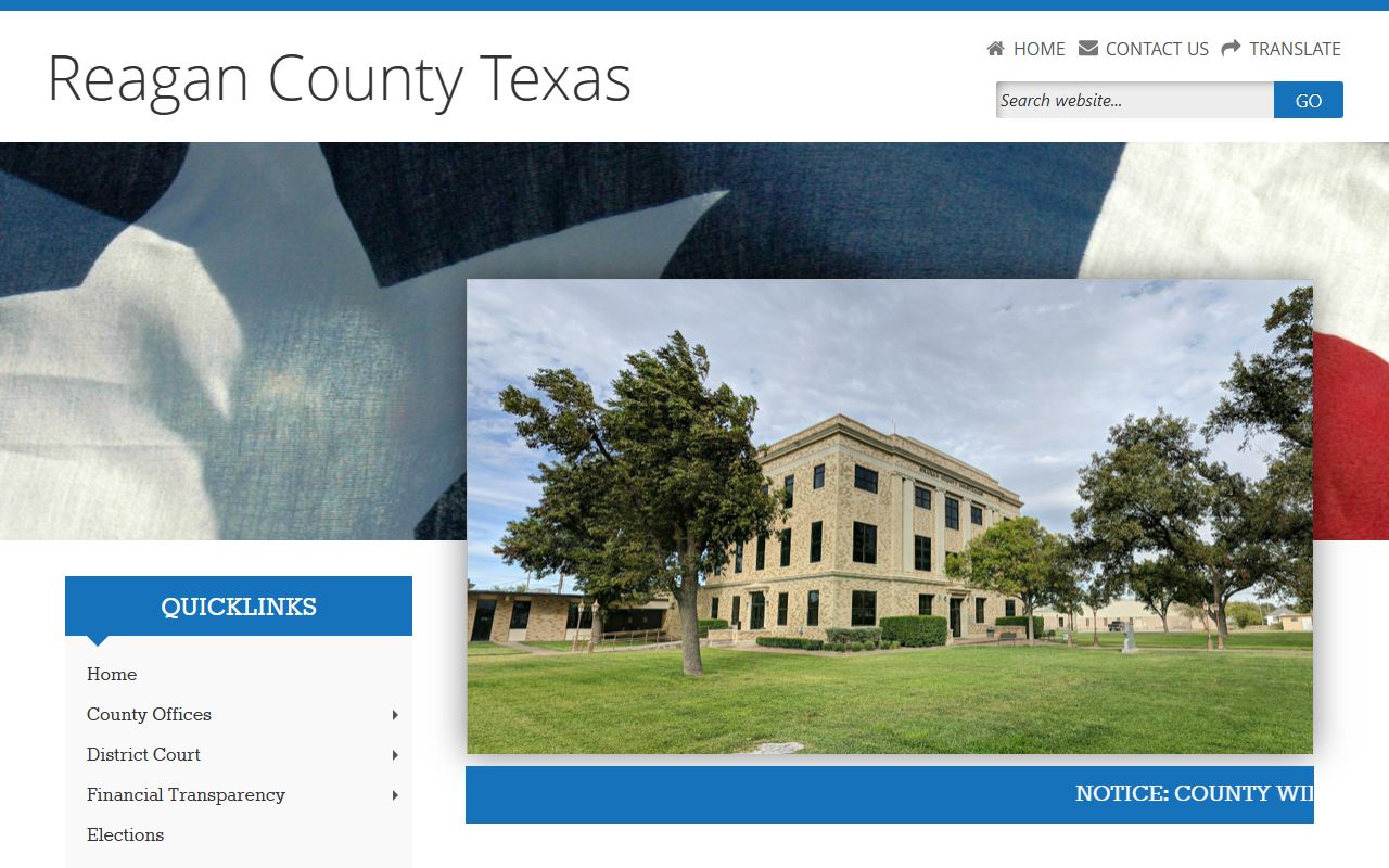 Reagan County marriage records - county main website