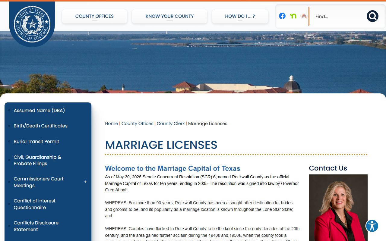 Rockwall County marriage records - Rockwall County marriage license page