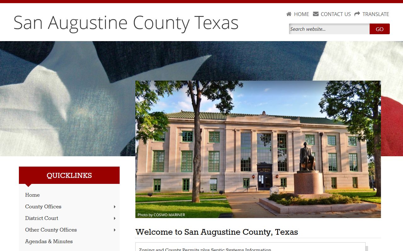San Augustine County marriage records - county main website