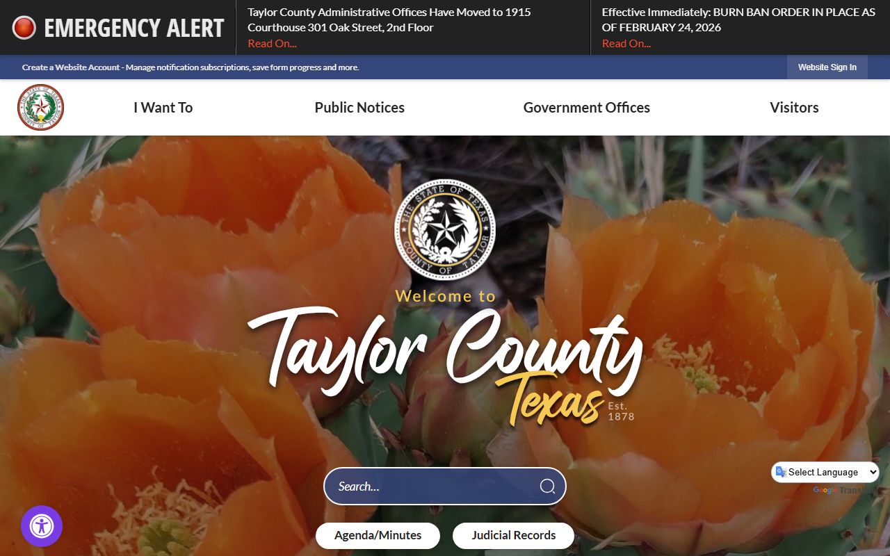 Abilene marriage records - Taylor County Clerk information page