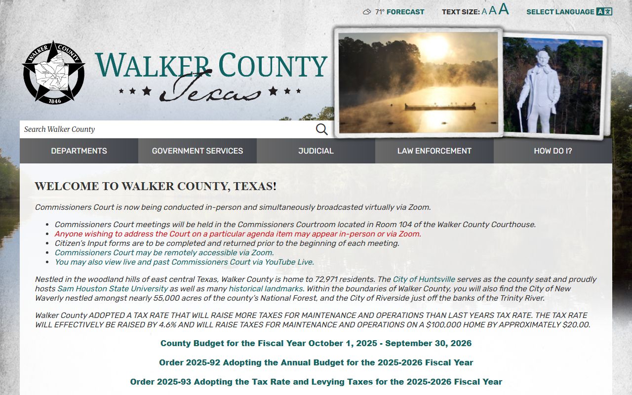 Walker County marriage records - county clerk office page