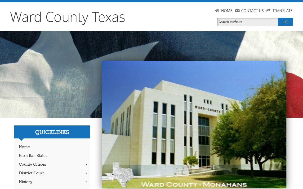 Ward County marriage records - main county website