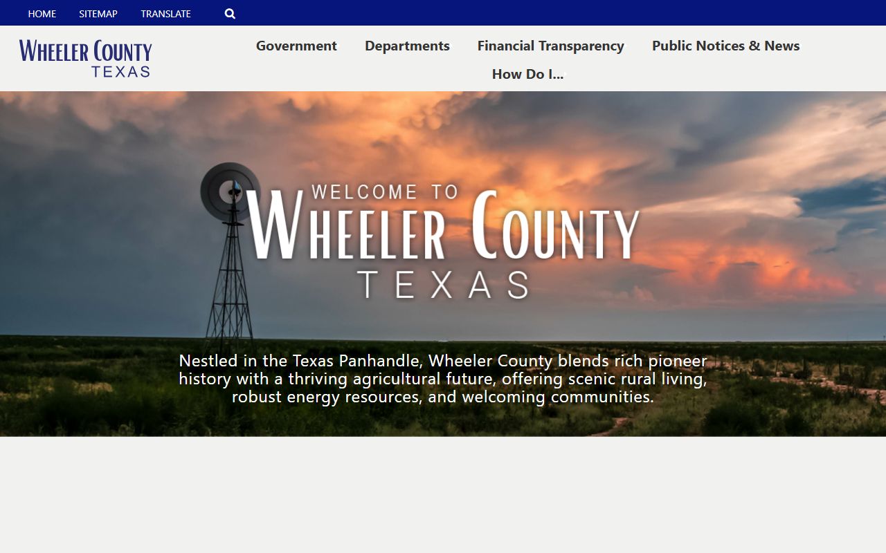 Wheeler County marriage records - main county website