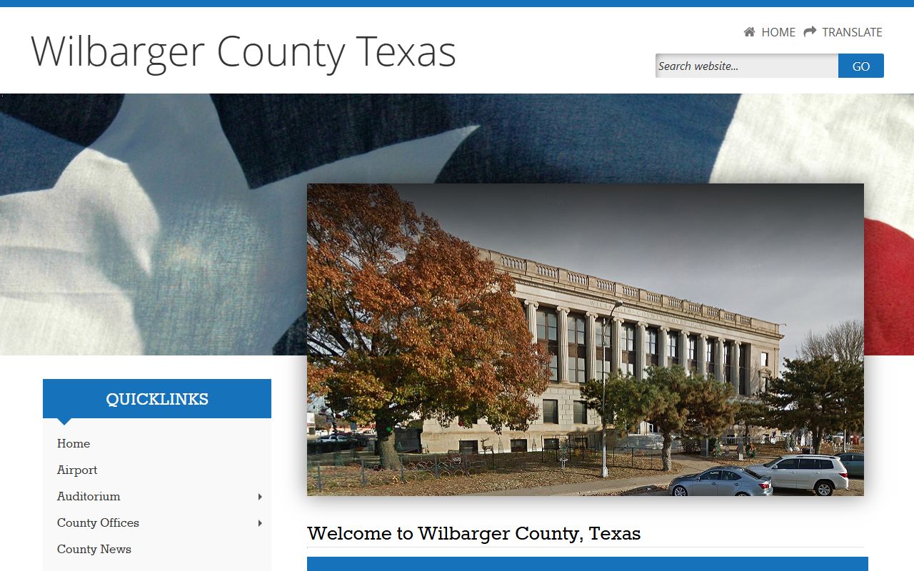 Wilbarger County marriage records - main county website