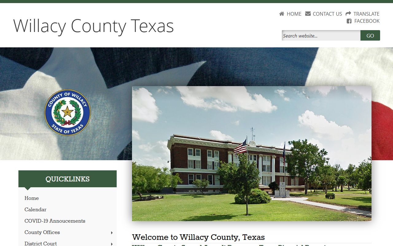 Willacy County marriage records - main county website
