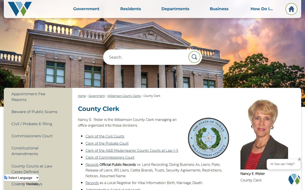 Georgetown marriage records - Williamson County Clerk website