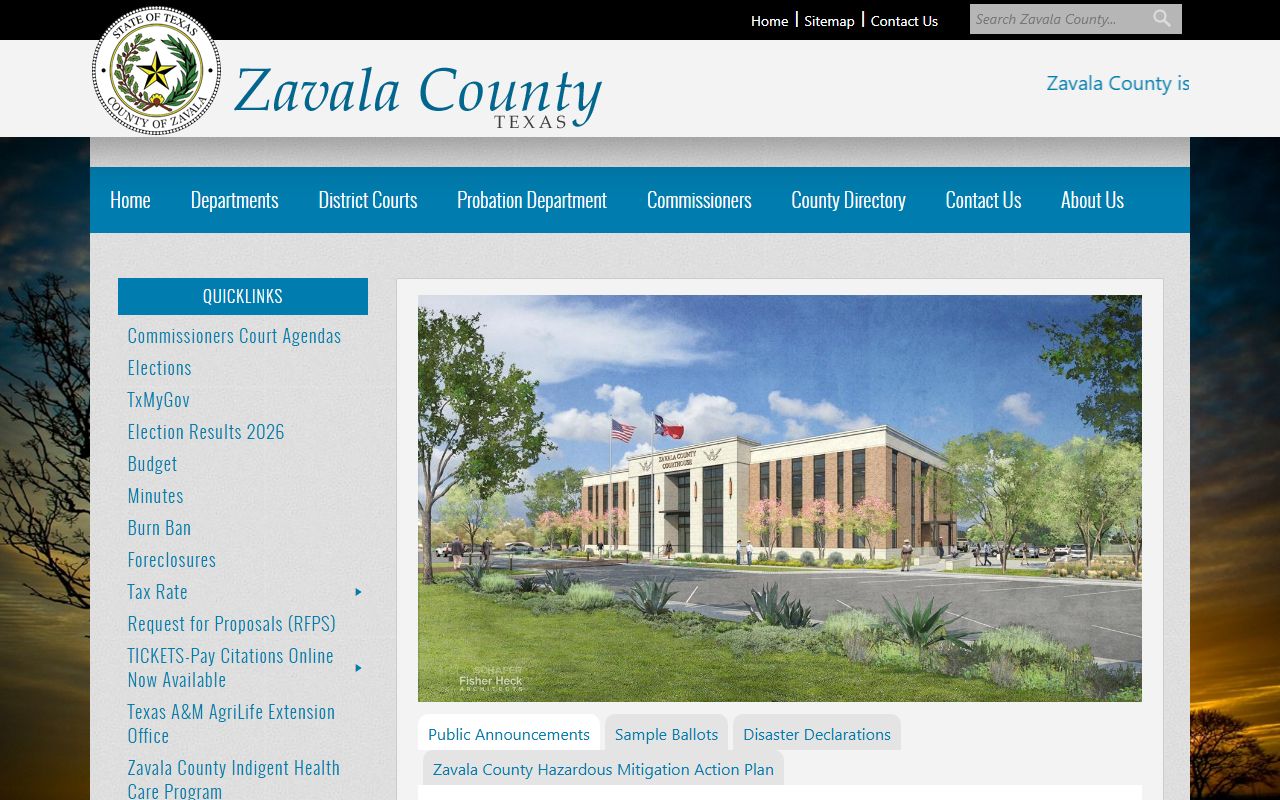 Zavala County marriage records - main county website in Crystal City Texas